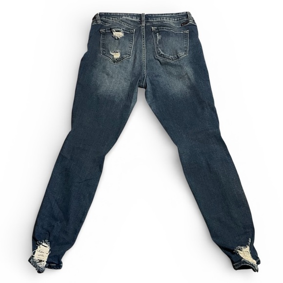 Kan Can Distressed Skinny Jeans - Dark Blue Size 13x30 - Picture 4 of 4